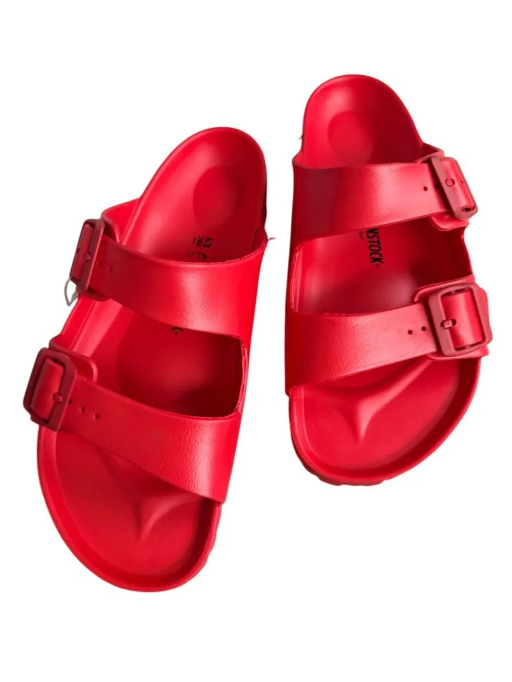 BIRKENSTOCK Men’s Red Buckle Sandals Size 43 / 10 NEW NWOB